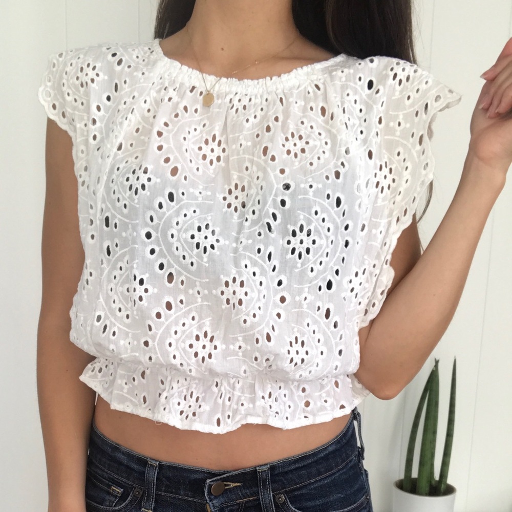 Eyelet crop top